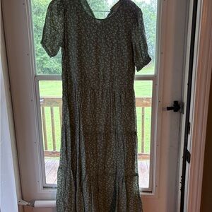 Magnolia Green Puff Sleeve Sundress